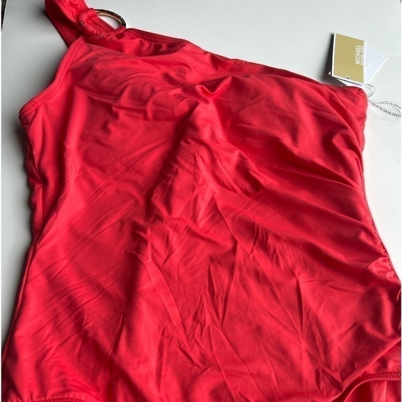 Michael Kors Embellished One-Shoulder Underwire One-Piece Swimsuit Red N… - Picture 6 of 11